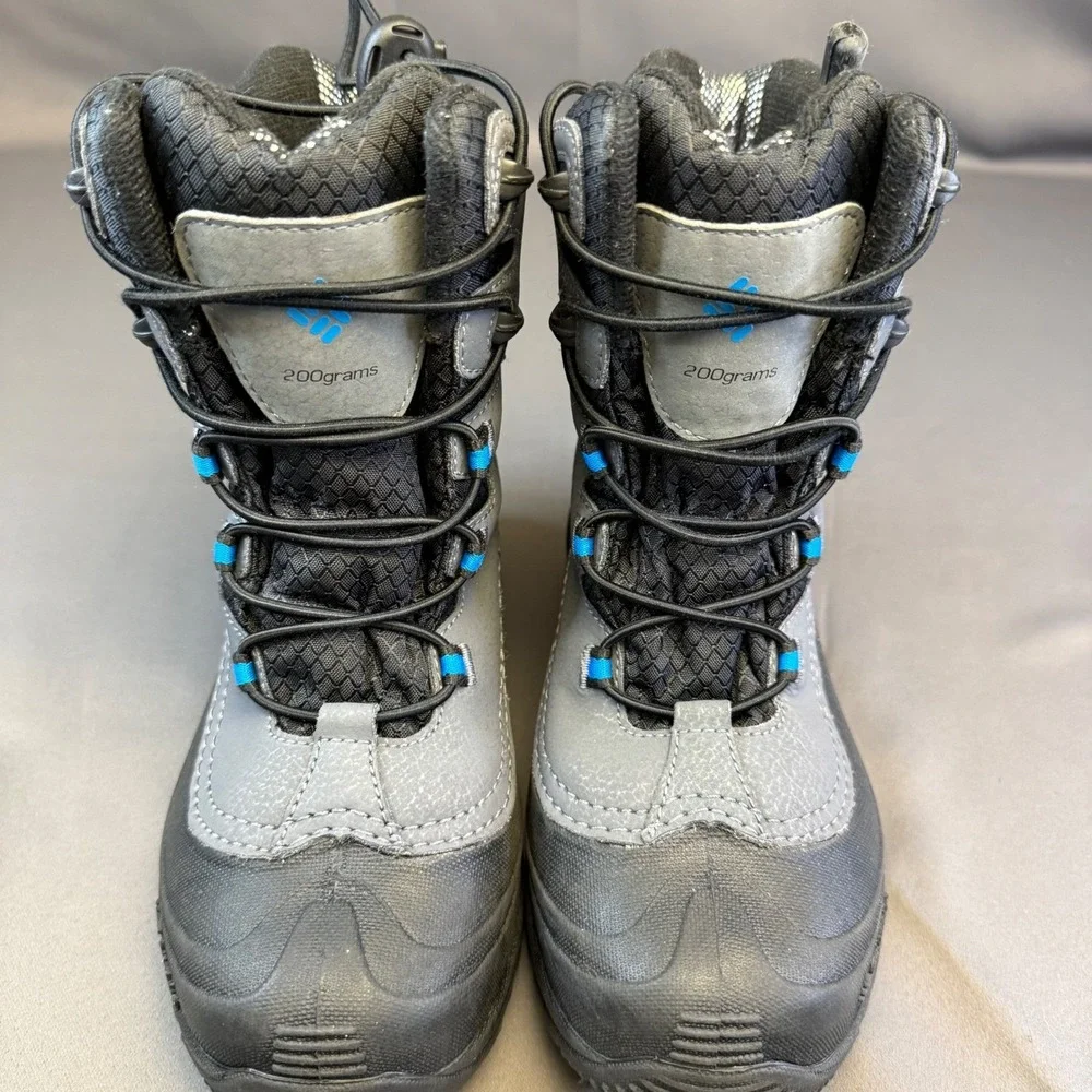 Columbia Kids Bugaboot‎ Plus IV Omni-Heat Waterproof Winter Boots Grey Blue